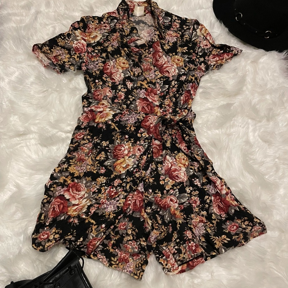 *Vintage* Smartset Floral Boho Fall Romper S/M